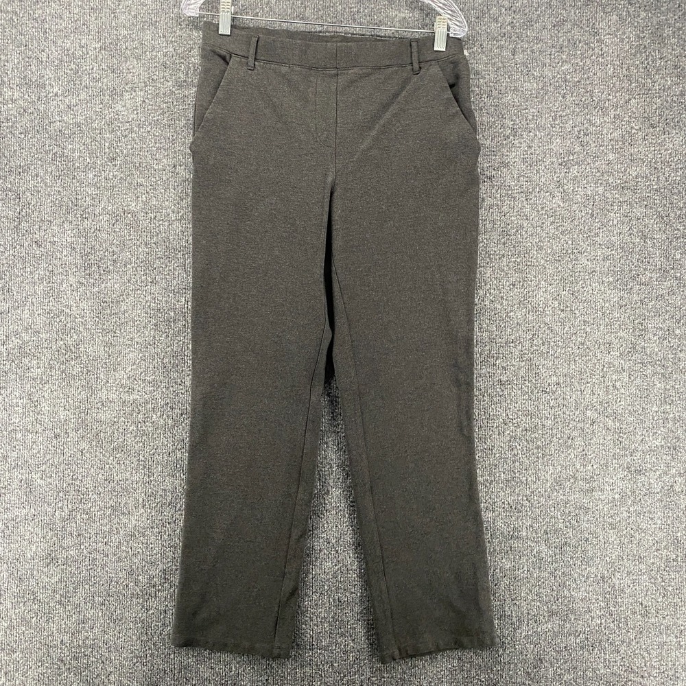 Quince Pants Womens M Gray Pull On Straight Ladies Trouser Office Career Comfy